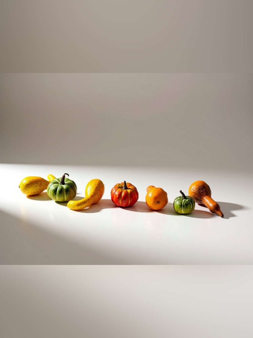 Decorative Mini Pumpkin and Gourd Set - Orange, Yellow, Green - Lot of 7